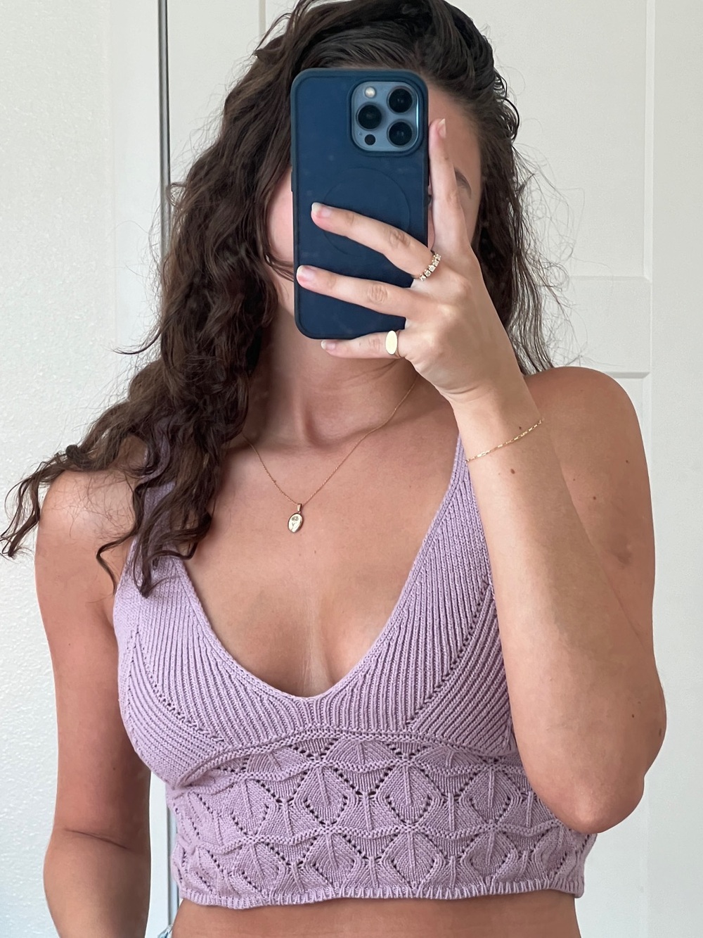 Free People lavender knit bralette